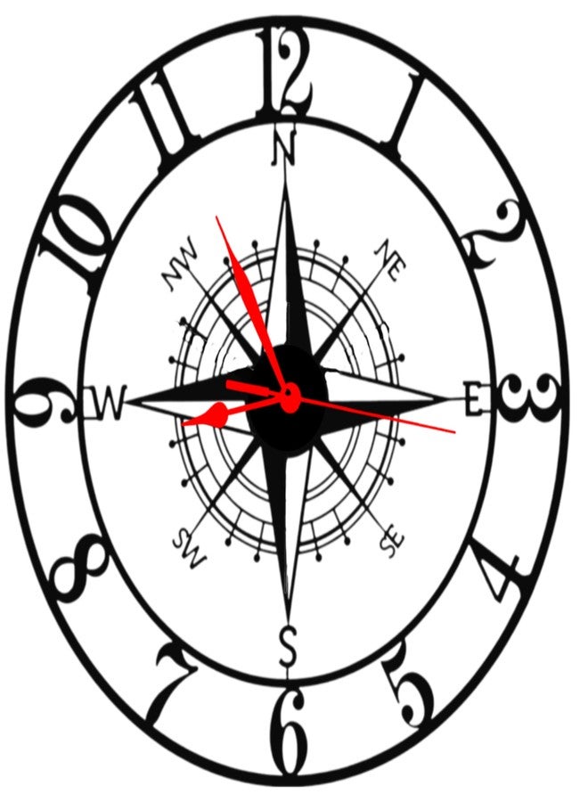 Ventuos Antique Metal Analog Wall Clock, Big Size Modern Decorative, Black (D 1) 40CM - Image 1
